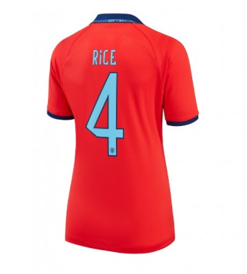 England Declan Rice #4 Replica Away Stadium Shirt for Women World Cup 2022 Short Sleeve